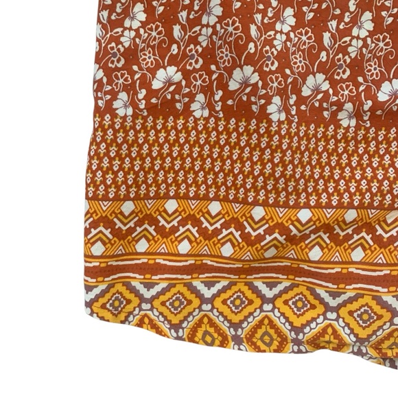 Earthbound Trading Co Boho Floral Border Print Camp Shirt Medium Festival Beach - Picture 3 of 7